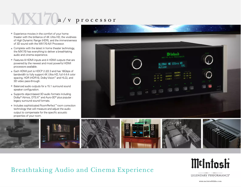 Page 1 of the manual Brochure McIntosh MX170
