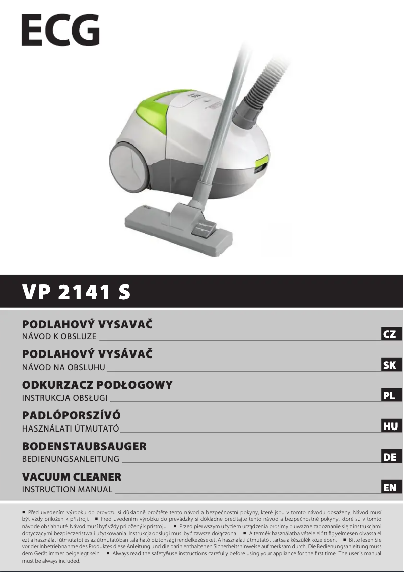 Page 1 de la notice Manuel utilisateur ECG VP 2141 S
