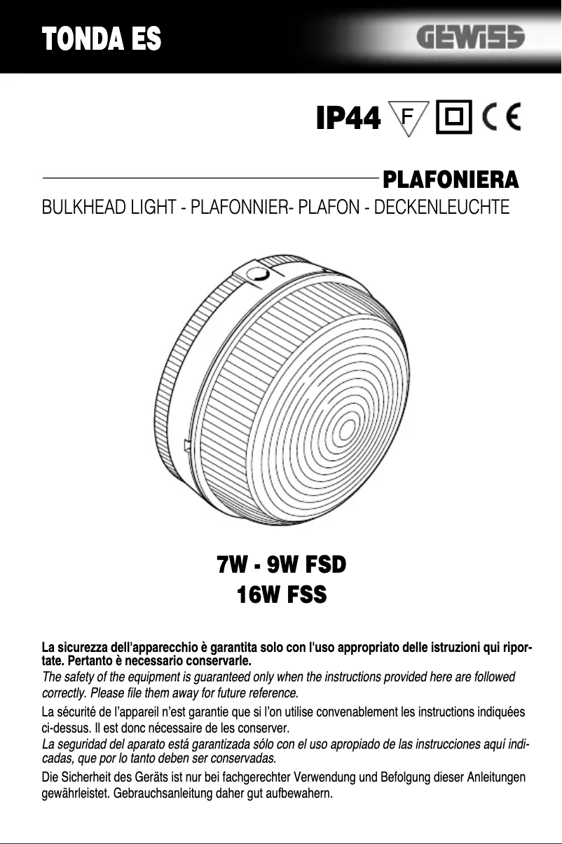 Page 1 of the manual User Manual Gewiss GW80656