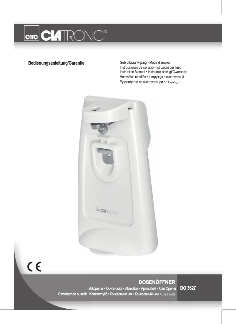 Image de la première page du manuel de l'appareil DO 3627