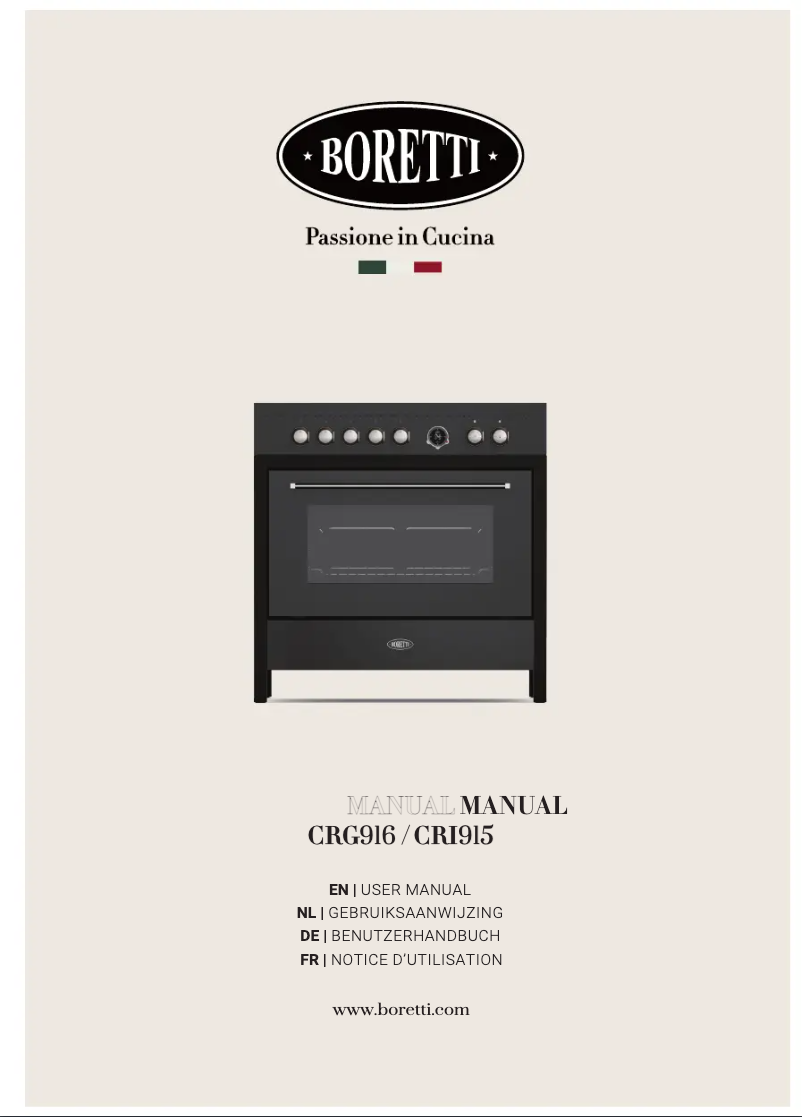 Page 1 of the manual User Manual Boretti CRG916IX