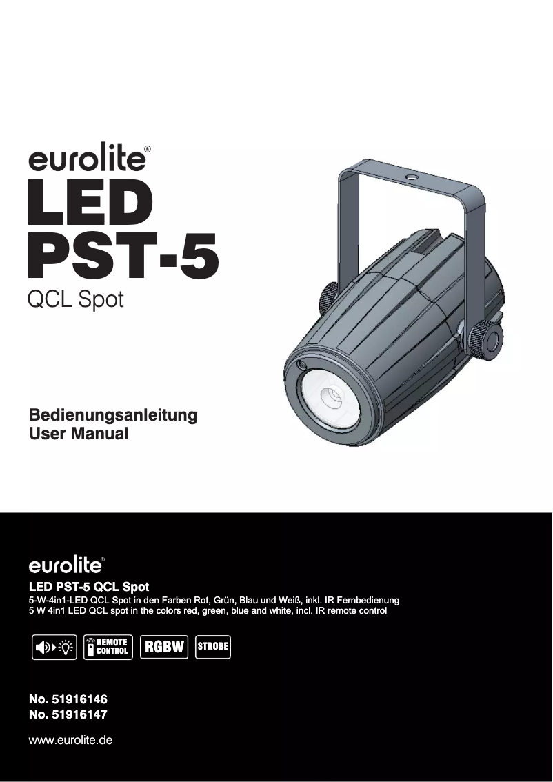 First page image of the manual for LED PST-5