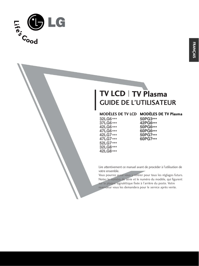 First page image of the manual for 47LG70YR