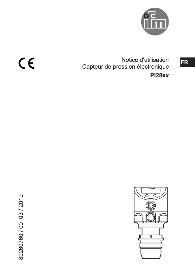 Page 1 of the manual User Manual IFM PI2898
