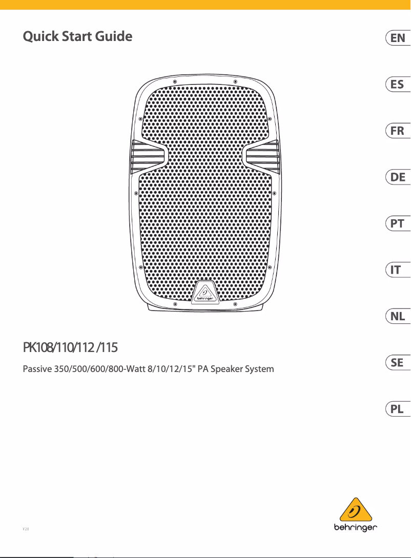 First page image of the manual for PK112