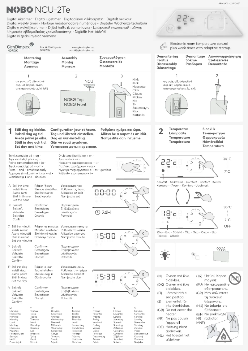 Page 1 of the manual User Manual Nobo NCU-2Te