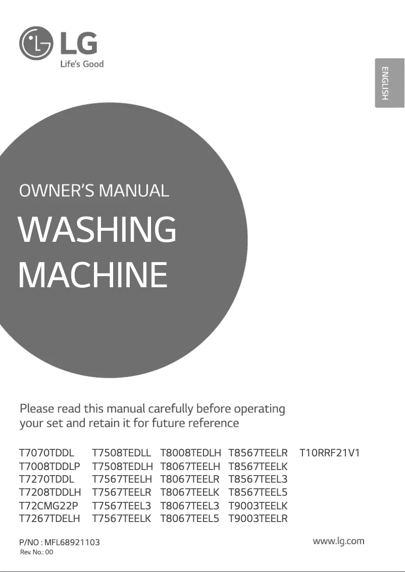 First page image of the manual for T8567TEEL3