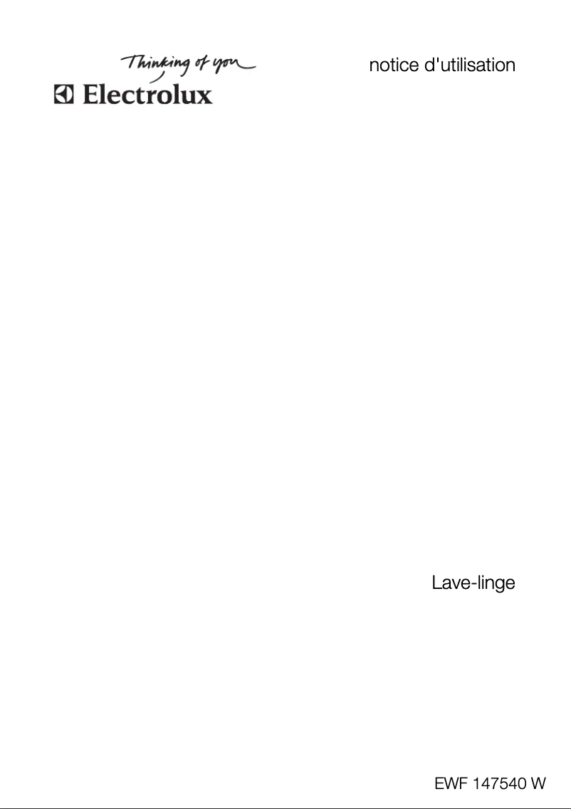 Page 1 of the manual User Manual Electrolux EWF147540W