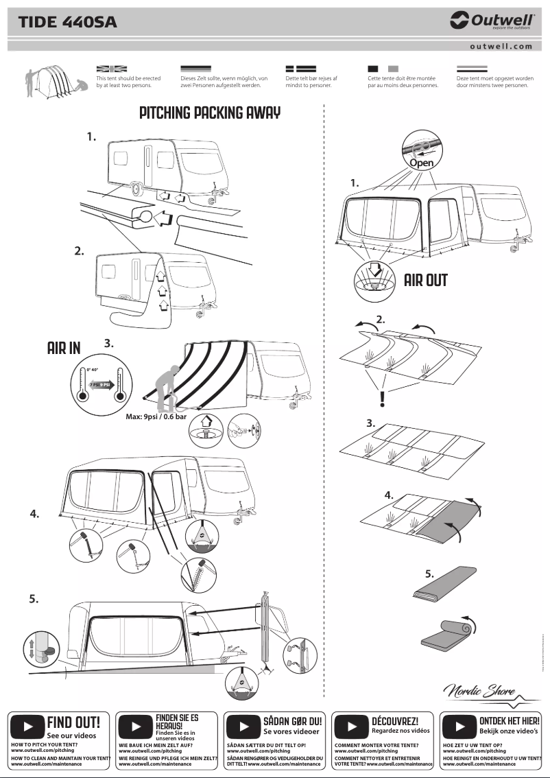 Page 1 of the manual User Manual Outwell Tide 440SA