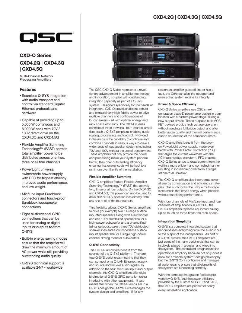 First page image of the manual for CXD4.5Q