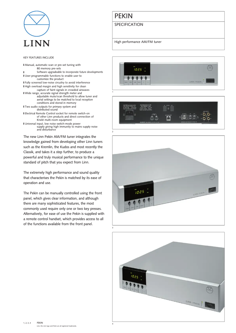 First page image of the manual for Pekin