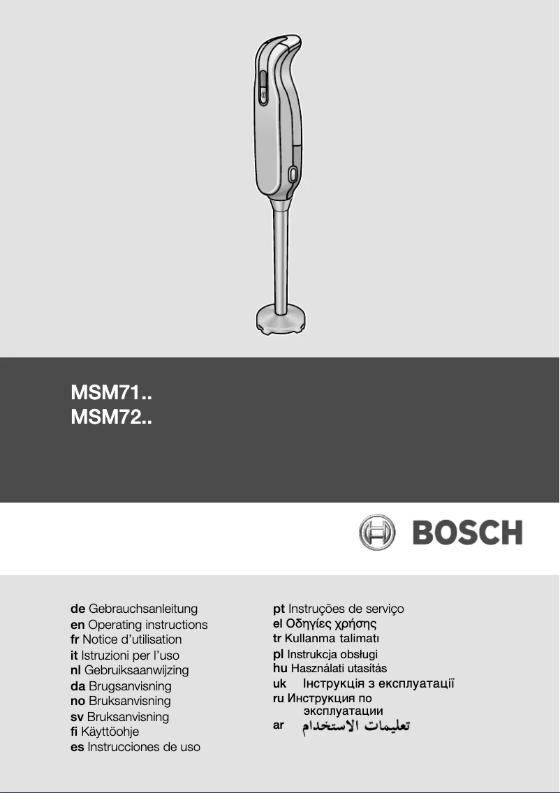 Page 1 of the manual User Manual Bosch MSM7150