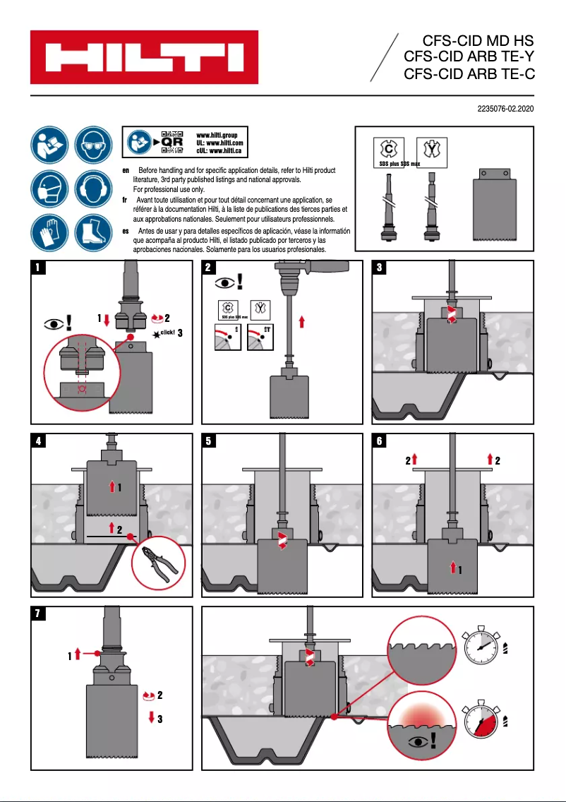 Page 1 of the manual User Manual Hilti CFS-CID MD M