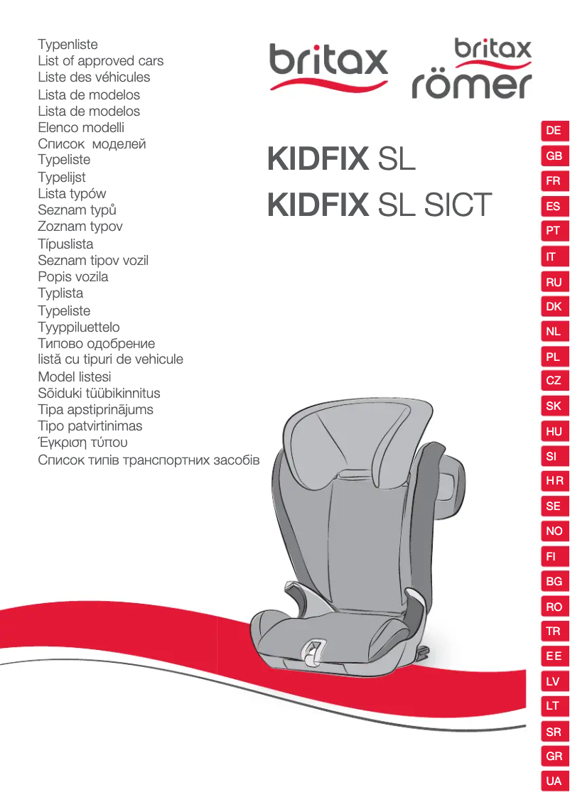 Page 1 of the manual User Manual Britax-Römer KIDFIX SL