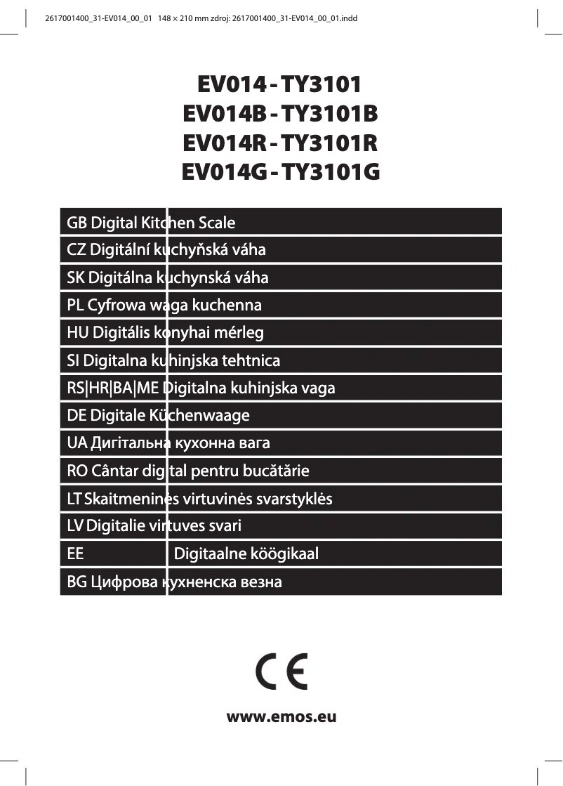 First page image of the manual for TY3101