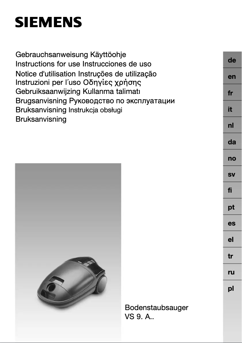 First page image of the manual for VS92A04