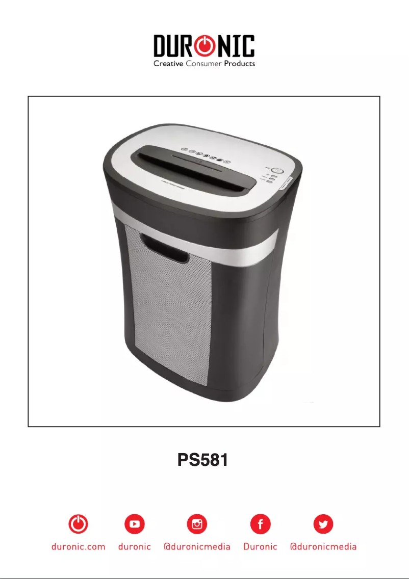 Page 1 of the manual User Manual Duronic PS581