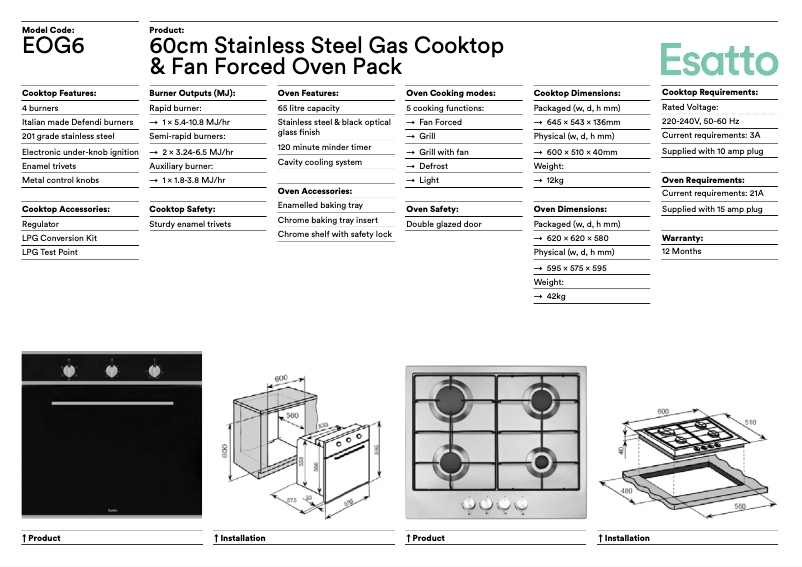 First page image of the manual for EO64M