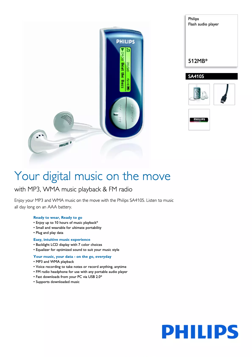 First page image of the manual for SA4105