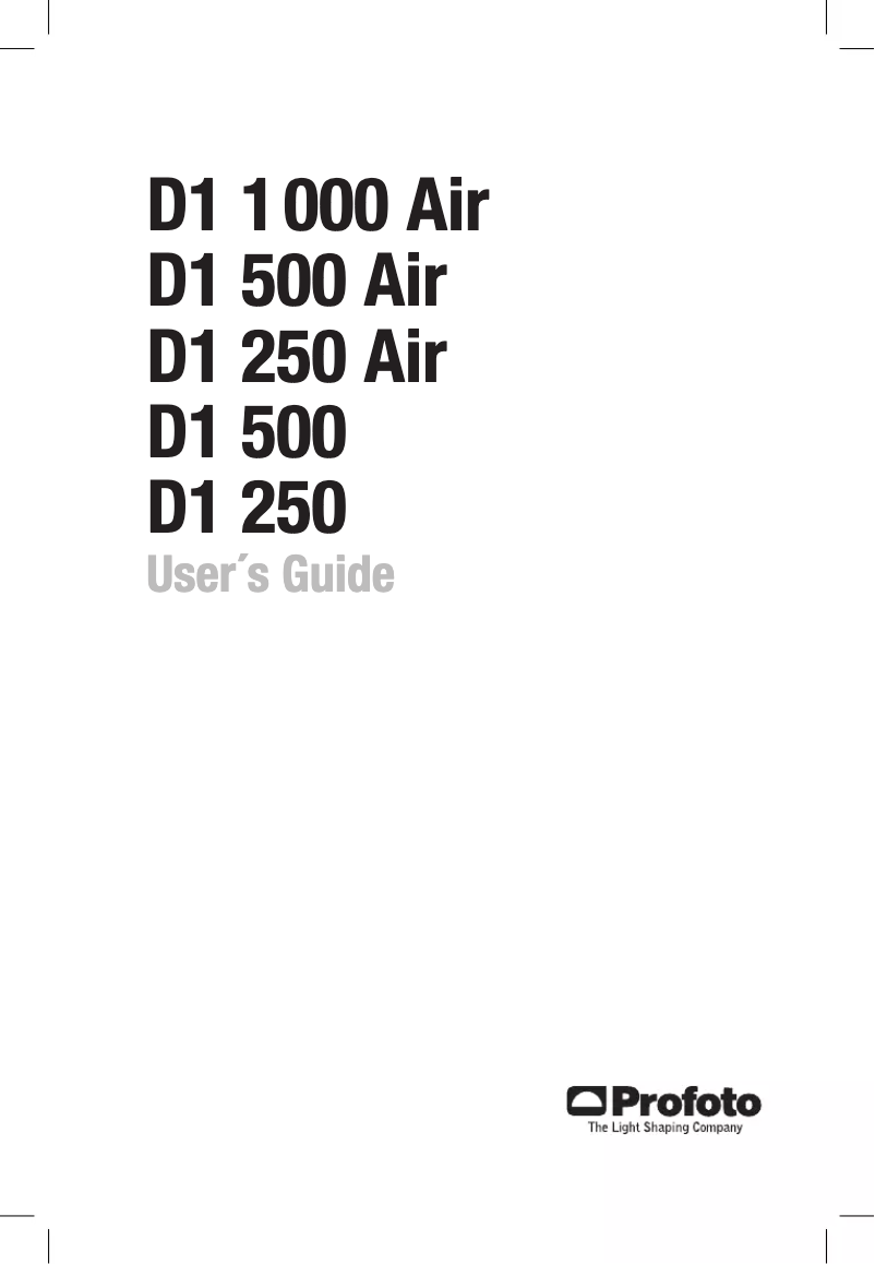 Page 1 of the manual User Manual Profoto D1 Grid