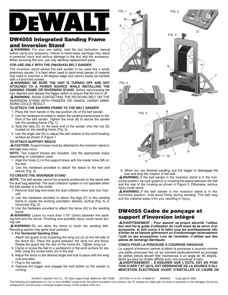 Page 1 of the manual User Manual DeWalt DW4055