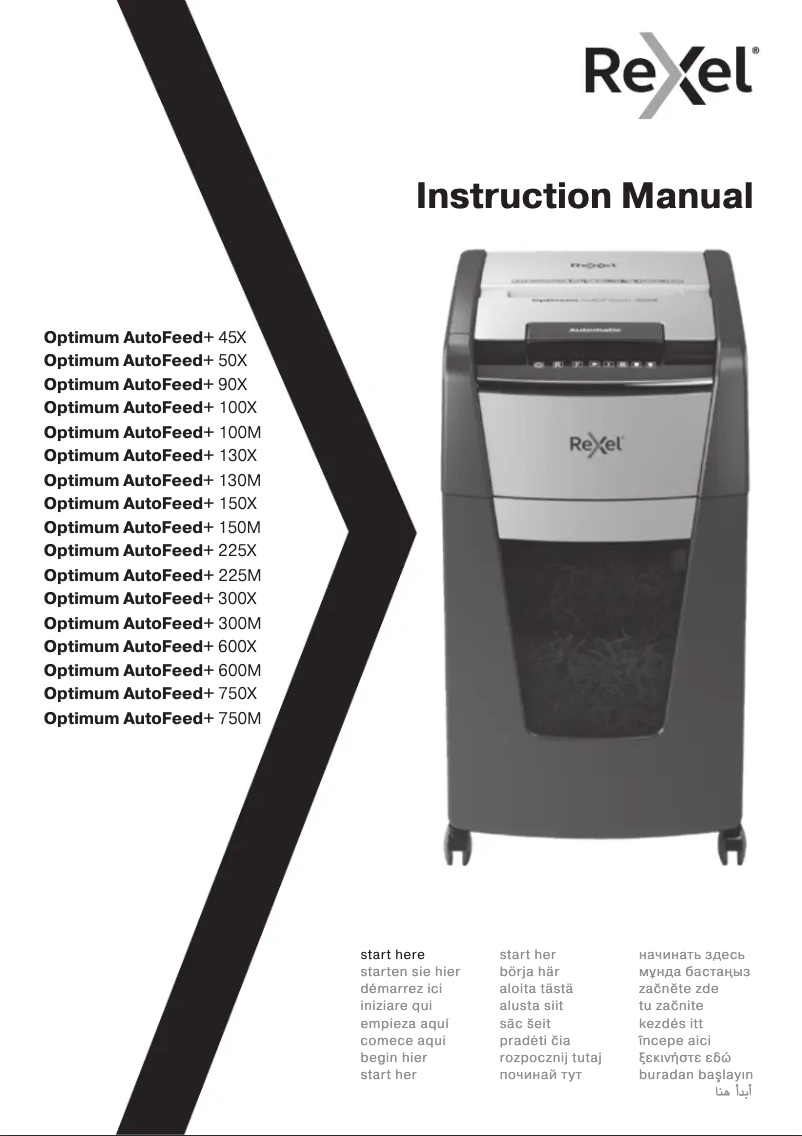 Page 1 of the manual User Manual Rexel Optimum AutoFeed+ 300X