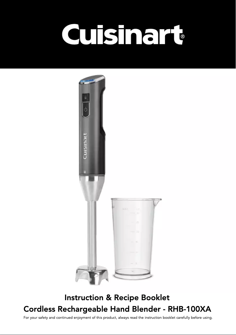 Page 1 of the manual User Manual Cuisinart Cordless RHB-100XA