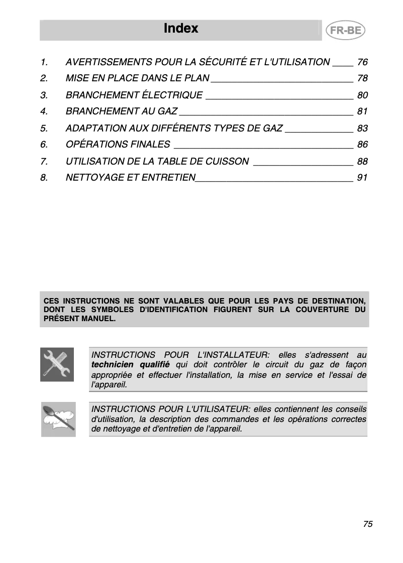 First page image of the manual for SER60GXB3
