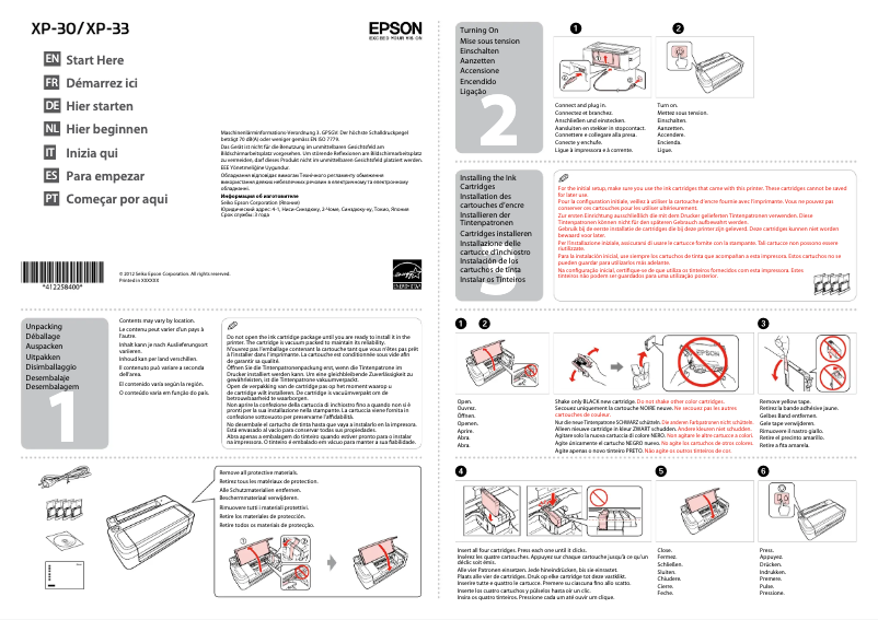 Page 1 of the manual User Manual Epson Expression Home XP-330