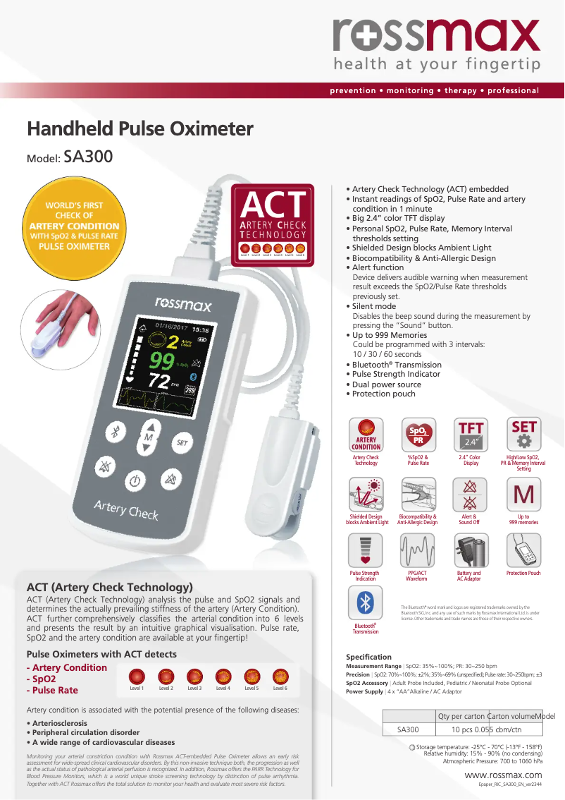 First page image of the manual for SA300