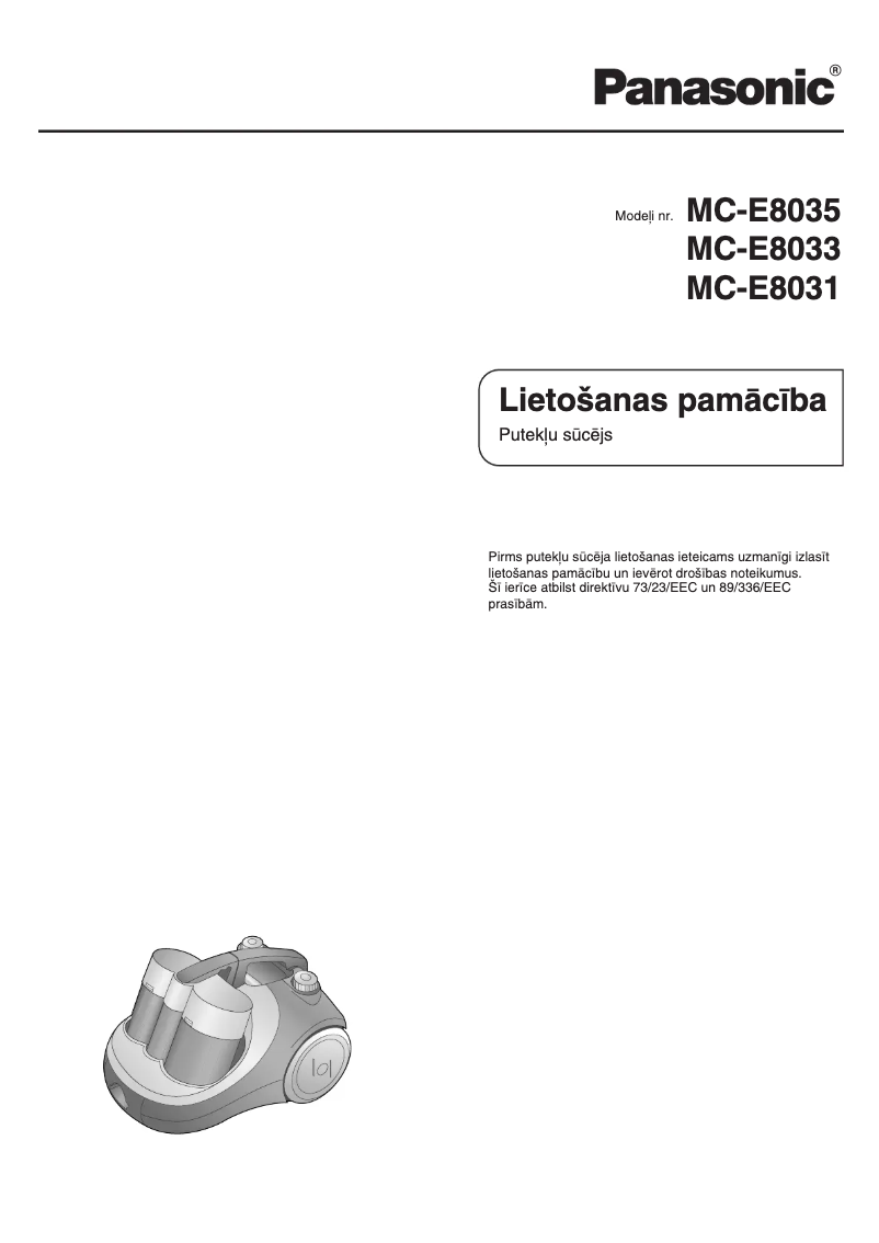 Page 1 of the manual User Manual Panasonic MC-E8033