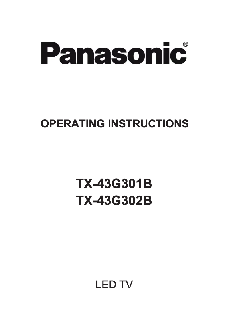 First page image of the manual for TX-43G302B
