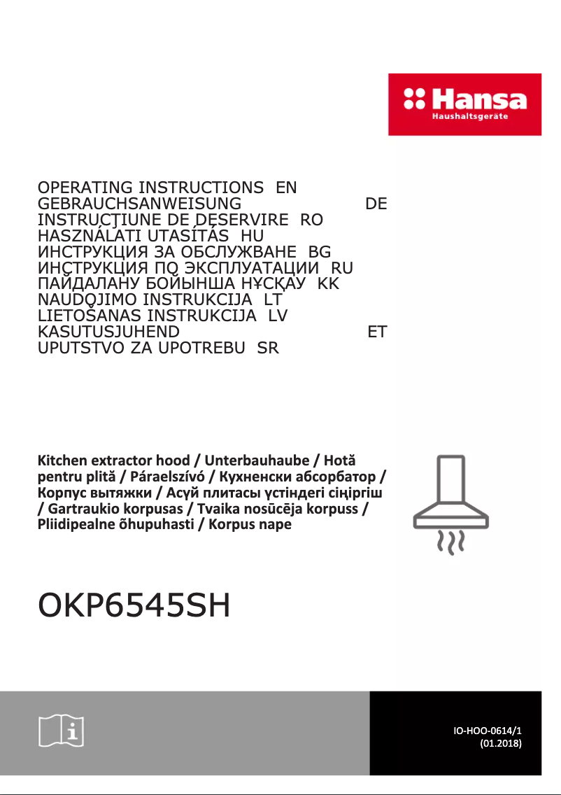 Page 1 of the manual User Manual Hansa OKP6545SH