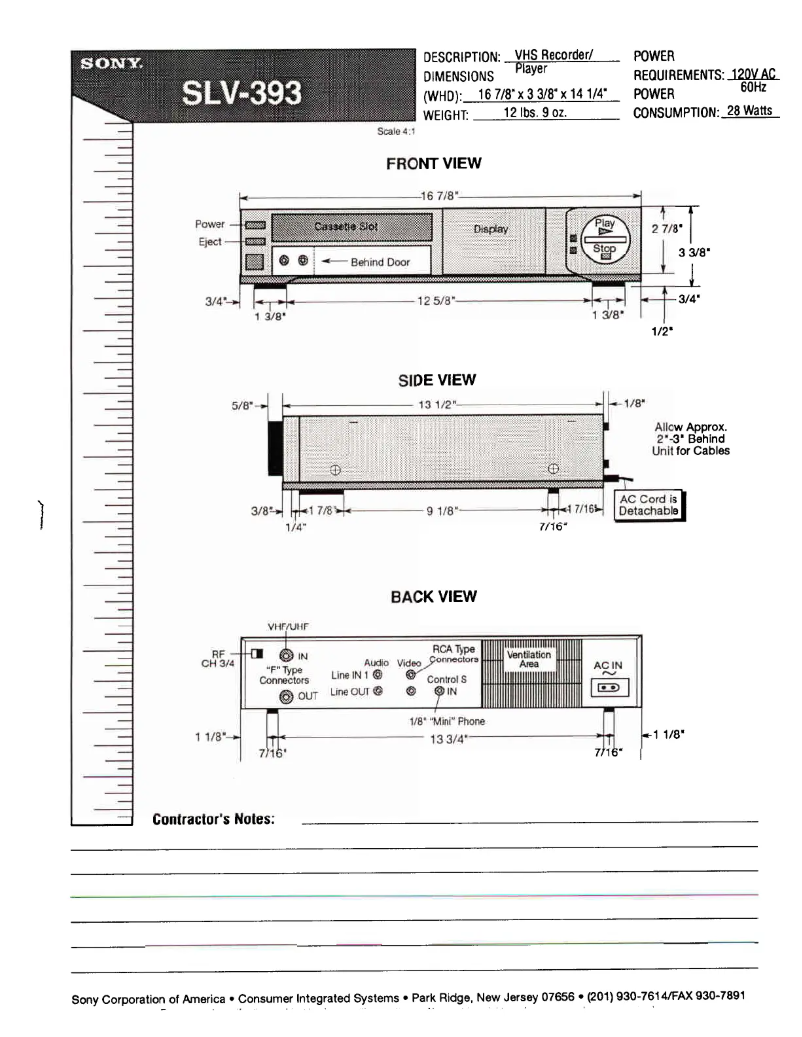 First page image of the manual for SLV-393