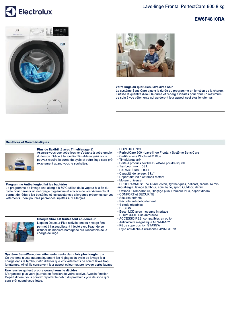 First page image of the manual for EW6F4810RA