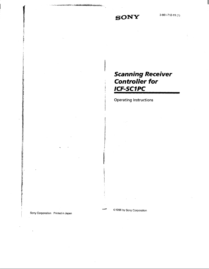 First page image of the manual for ICF-SC1PC