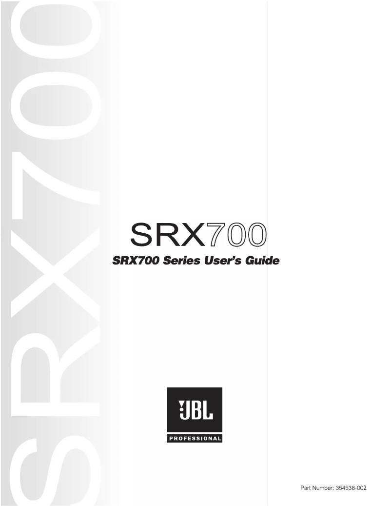 First page image of the manual for SRX718S