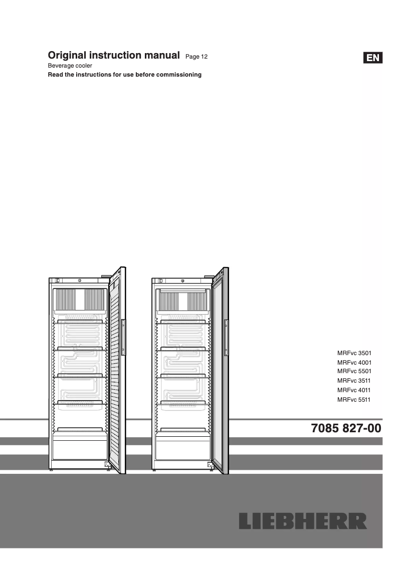Page 1 of the manual User Manual Liebherr MRFvc 3501-20