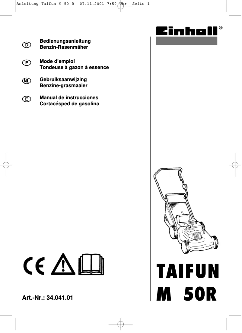 Page 1 of the manual User Manual Einhell TAIFUN M 50R