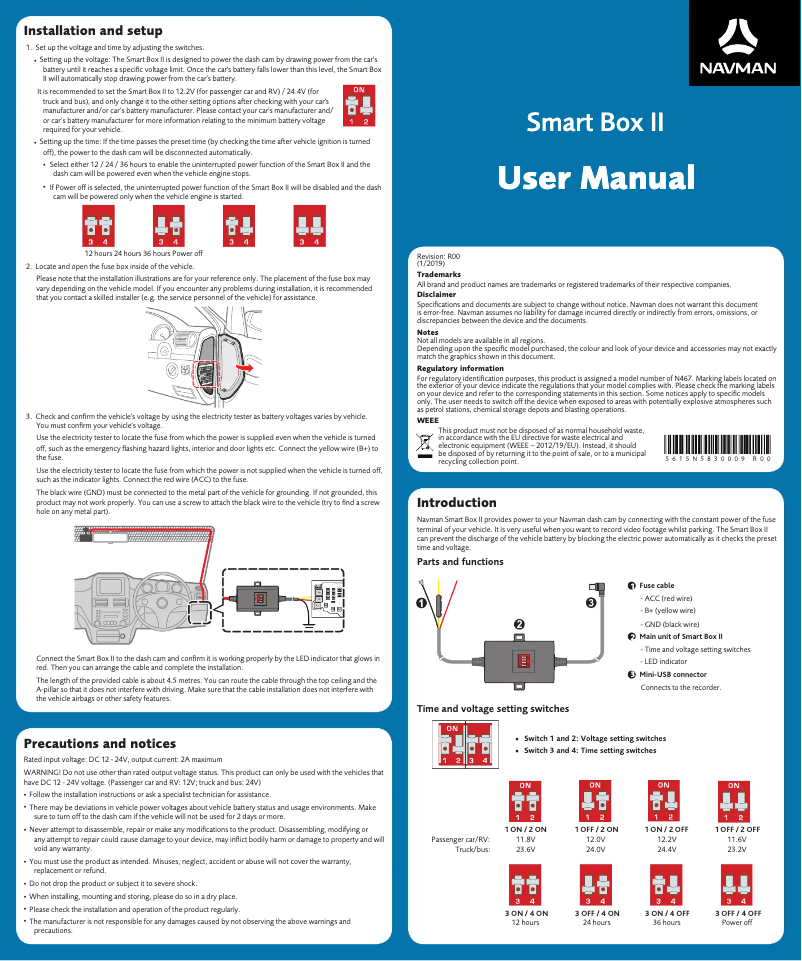 Page 1 of the manual User Manual Navman MiVue Smartbox II