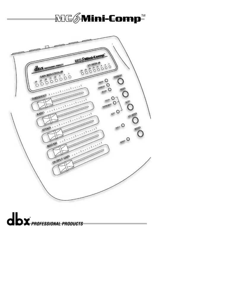 Page 1 of the manual User Manual DBX MC6