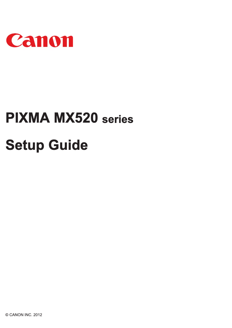 Page 1 of the manual User Manual Canon Pixma MX522
