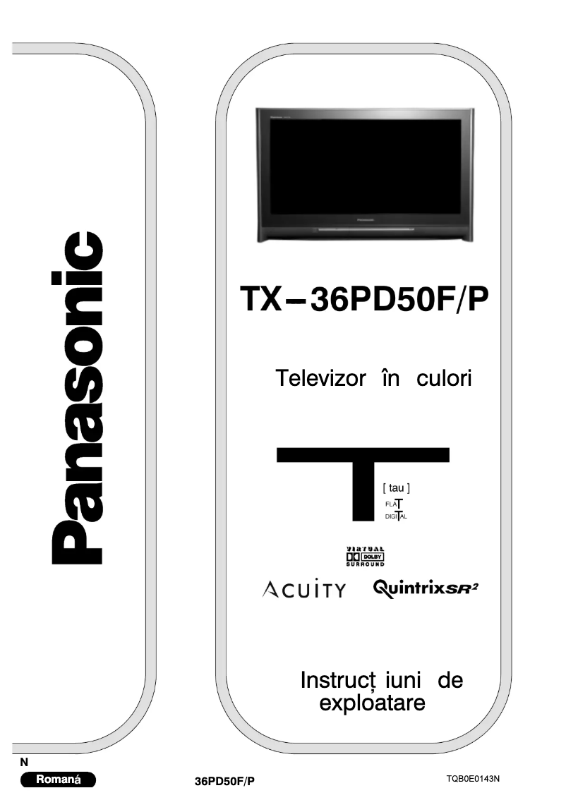 First page image of the manual for TX-36PD50FP