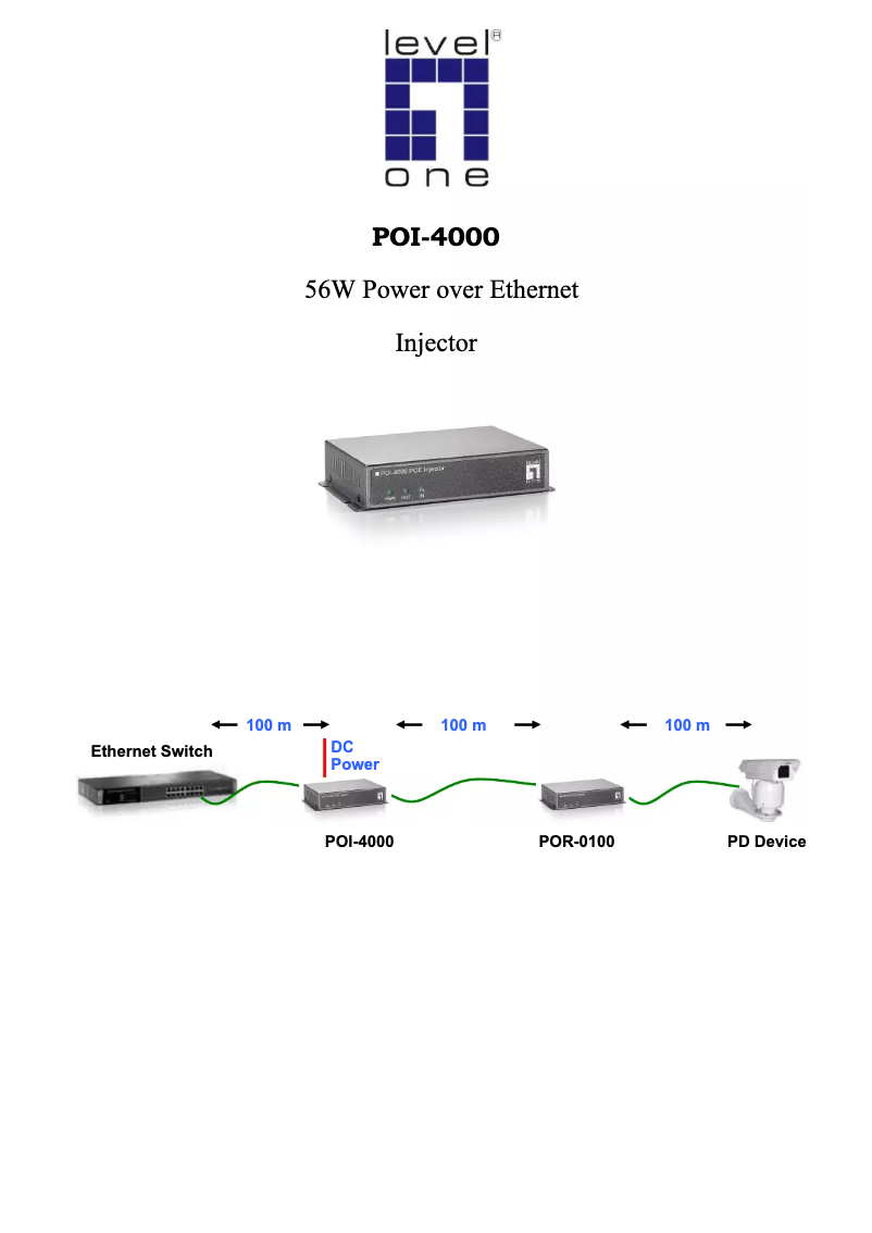 Page 1 of the manual User Manual LevelOne POI-4000-Z