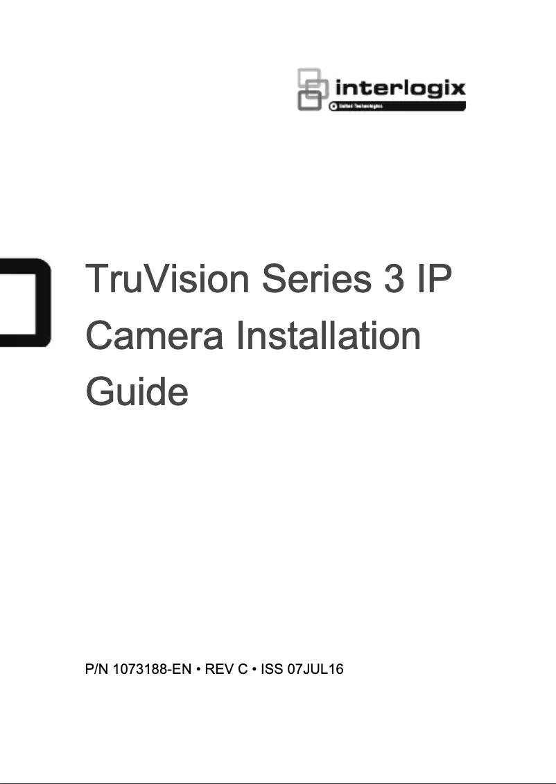 First page image of the manual for TruVision TVW-5304