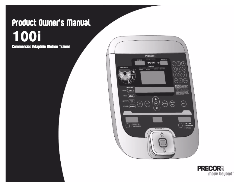 Page 1 of the manual User Manual Precor 100i