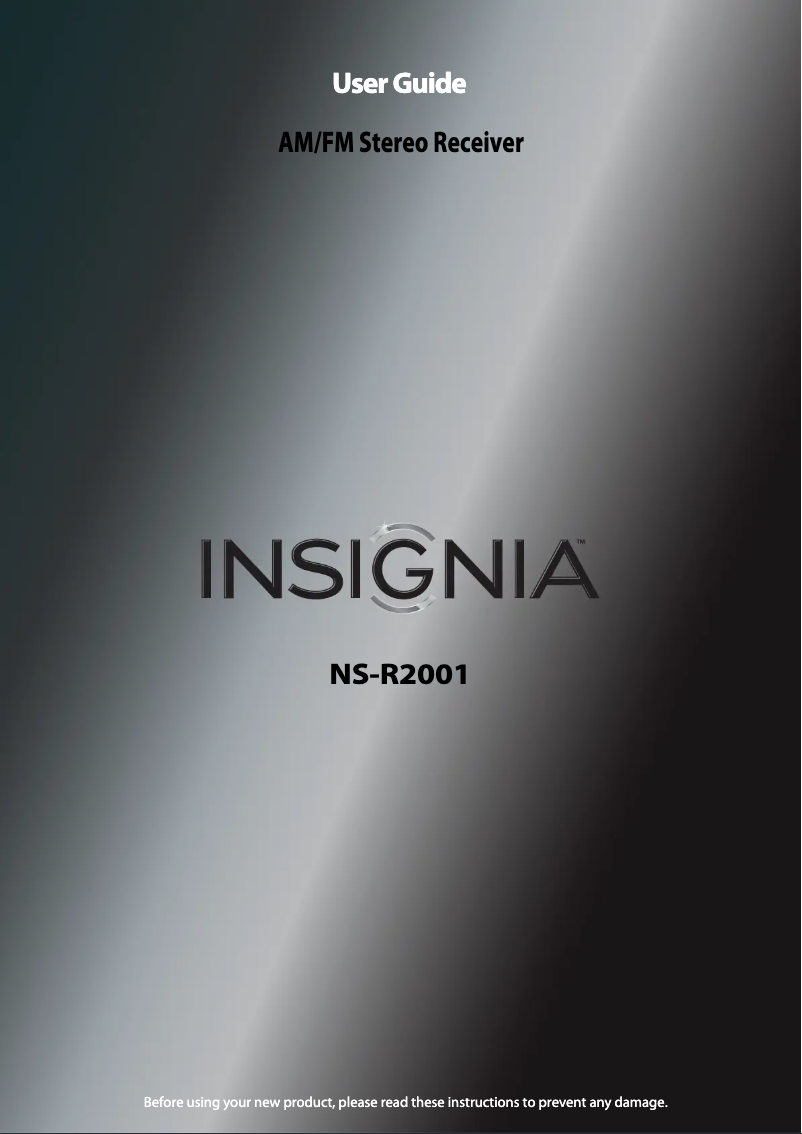 Page 1 of the manual User Manual Insignia NS-R2001
