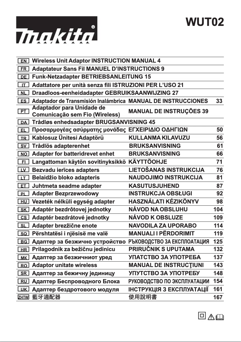 Page 1 of the manual User Manual Makita WUT02