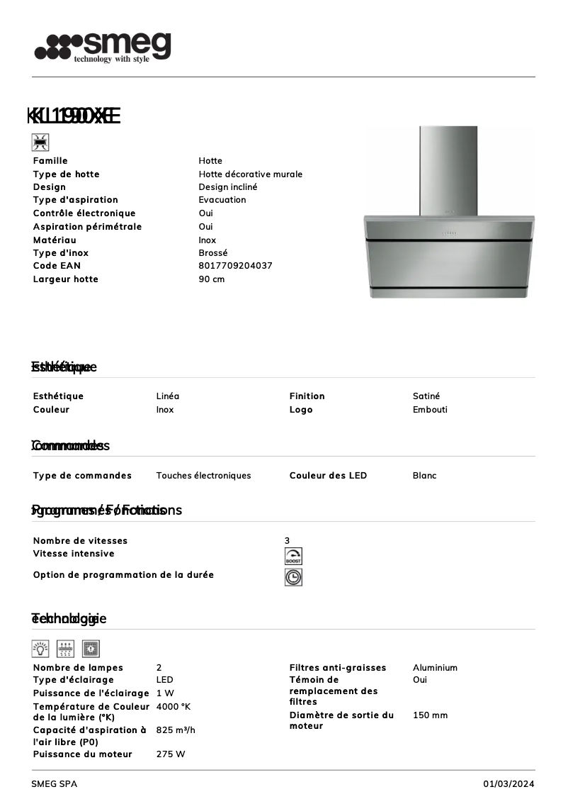 First page image of the manual for KL190XE