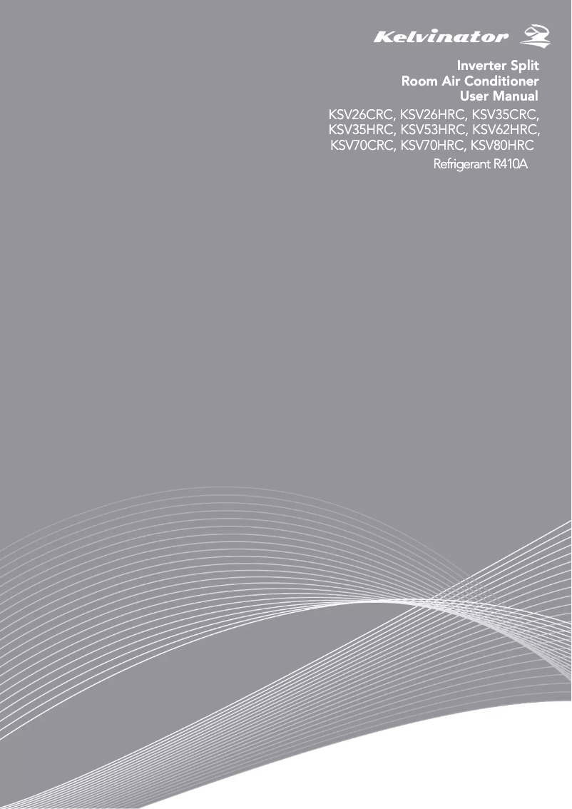 First page image of the manual for KSV70CRC